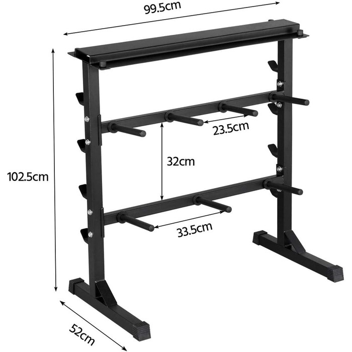 Стійка для гантелей Yaheetech 3 яруси сталь, 300 кг, 99.5x52x102.5 см