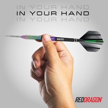 Дротики RED Dragon Razor Edge Series вольфрамові професійні сталеві з оперенням і стрижнями