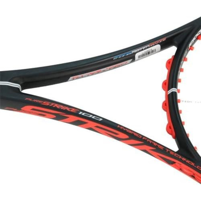 Ракетка Babolat Pure Strike 100 16/19 Неон Сірий/Червоний