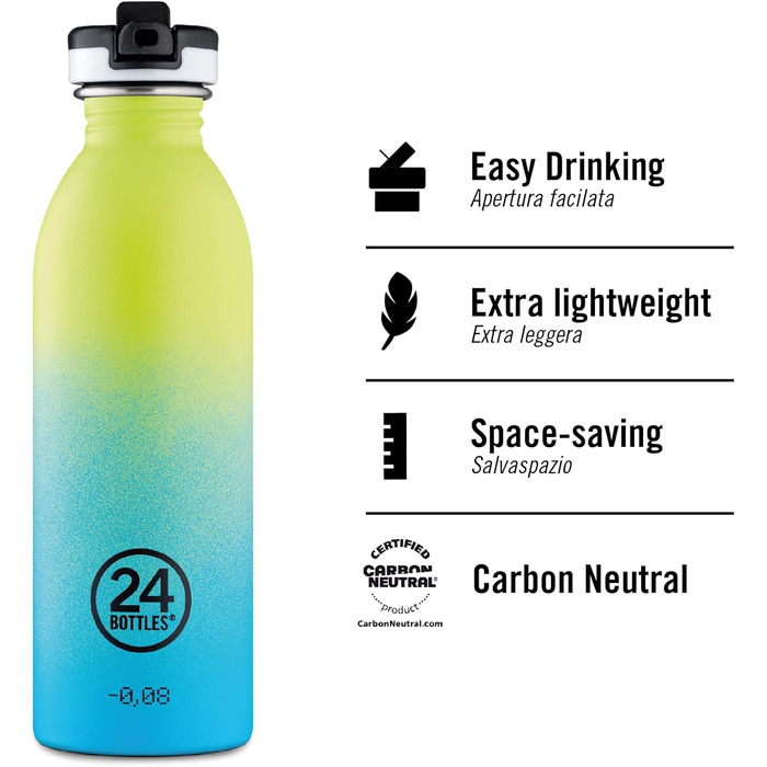 Пляшка для води 24Bottles Urban Purple Rhythm 500 мл, нержавіюча сталь, спортивна кришка