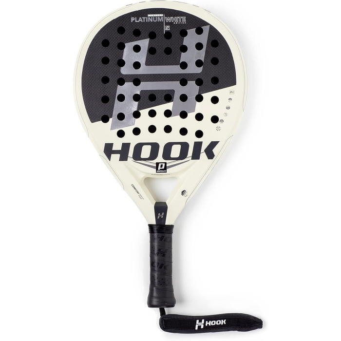 Ракетка Hook Platinum White унісекс Padel, 355/365 г, карбон, контроль