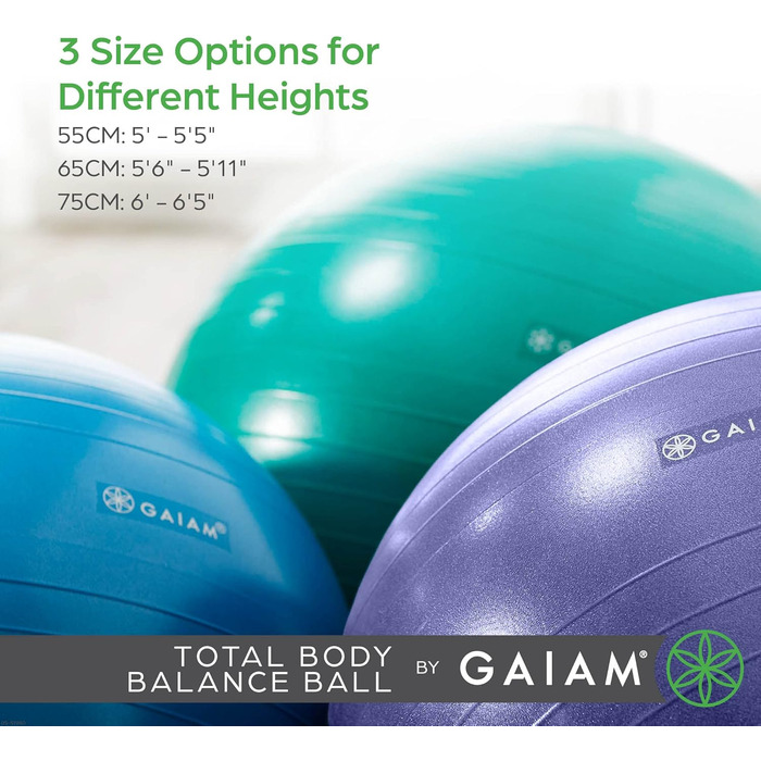 Набір м'ячів Gaiam Total Body Balance 65 см зелений