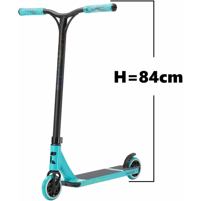 Самокат Blunt Colt S5 Park Stunt Scooter H84 Trick Pedal Scooter 110мм колеса 3,74кг наклейка Fantic26 (бірюза)