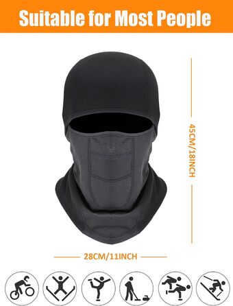 Маска Voofly Balaclava флісова вітрозахисна унісекс чорний