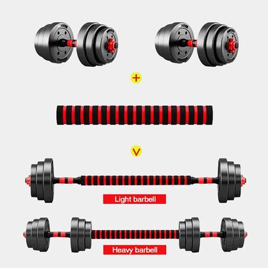 Регульований тренувальний набір для підйому для чоловіків і жінок, Набір штанги з гантелями, Регульований набір гантелей для чоловіків 2 в 1, 20/30/50 кг Регульовані гантелі для домашнього фітнесу ідеально підходять для фітнесу типу 1-20 кг