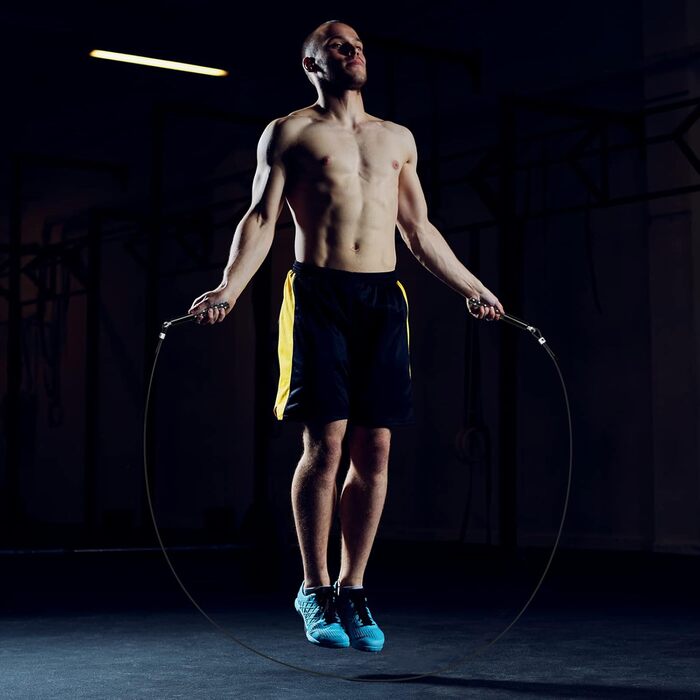 Скакалка, Wastou Speed Jump Rope для фітнес-вправ, регульоване тренування для дорослих Скакалка для чоловіків, жінок, дітей, дівчат (Black-B)