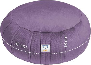 Сенсорна подушка для медитації сови Zafu Yoga Cushion оксамит 100 м'який оксамит гречана оболонка наповнювач кругла висота сидіння 18 см 35 лаванда лаванда