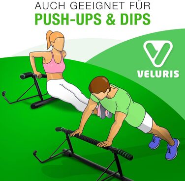 Дверна рама Veluris Pull-up Bar - Турнік з важким навантаженням до 200 кг - Дверна планка без корпусу - на 20 см вище в рамі - Також для просідань і віджимань (округлена)