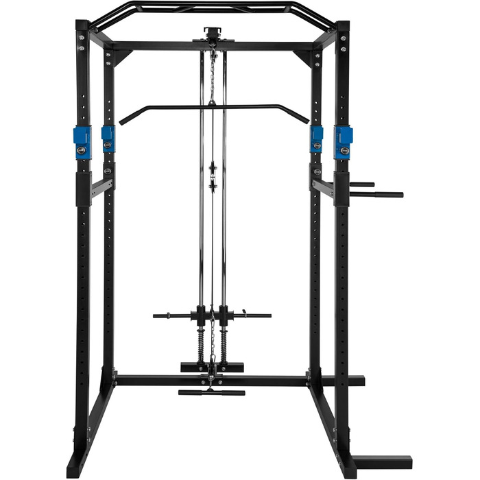 Силова станція tectake Power Rack для фітнесу, турнік подвійний, міцна сталева рама