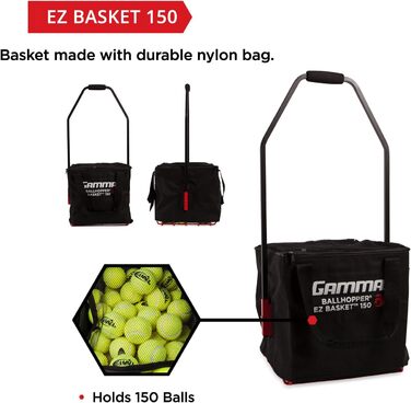 Обручі для навчання та подорожей Gamma Sport Premium Tennis EZ Basket, 150 м'ячів