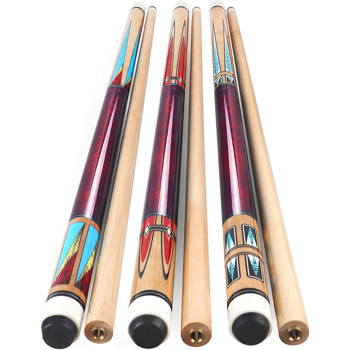 Для професійних гравців у більярд (3 більярдні киї), 58 Cue Sticks Pool Cue Adult Canadian Maple Pool Cues