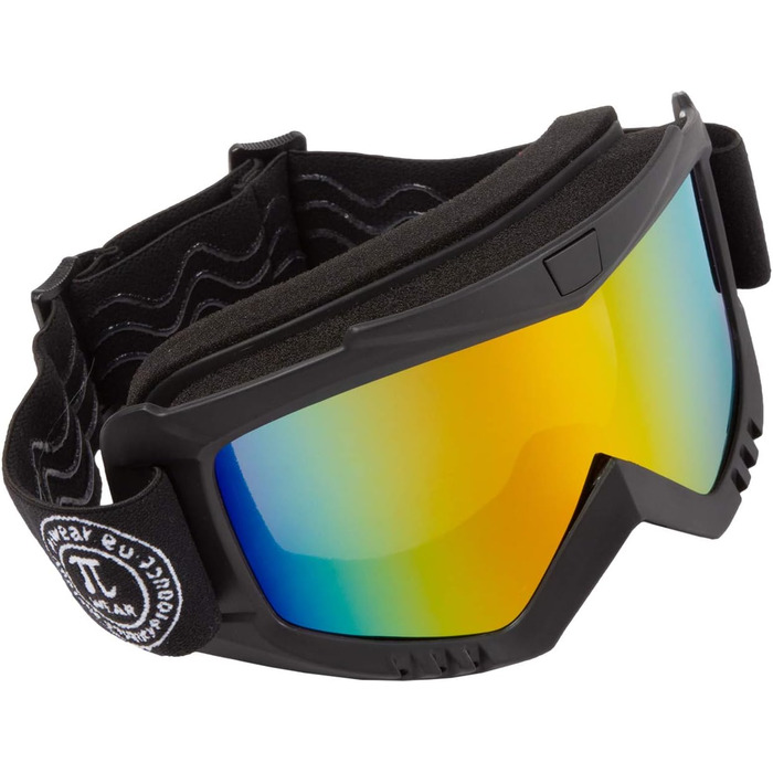 Мотокросова окуляри PiWear MX Muddy GM, чорні – захисні окуляри для мотоциклістів, сноубордистів та велосипедистів з UV-фільтром, піною для комфорту, для екстремальних видів спорту