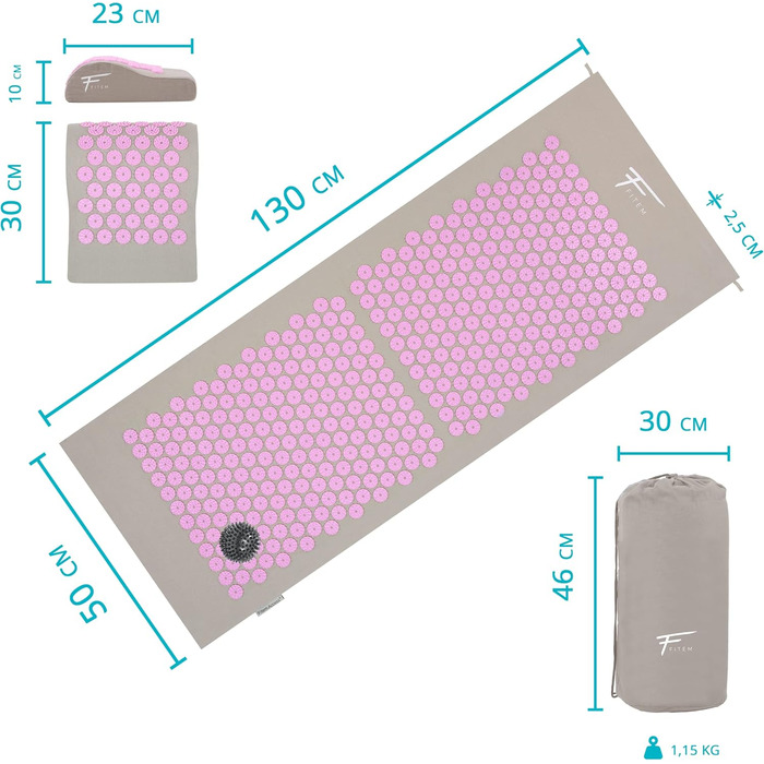 Набір масажу Fitem килимок і подушка для спини, шиї та радикуліту
