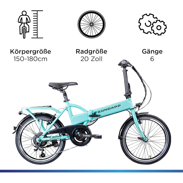 Велосипед складаний 6-швидкісний Pedelec, 101 E-Bike 20 (світло-зелений)