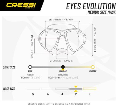 Маска Cressi Eyes Evolution Crystal - Зроблено в Італії