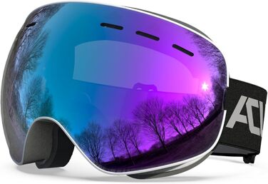 Каркас Eye Сноуборд Brie OTG Сумісний Hem Anti Fog UV400 Захист Skibrien для носіїв Brien Чоловіки Жінки Дорослі Молодіжні окуляри (сині, S)