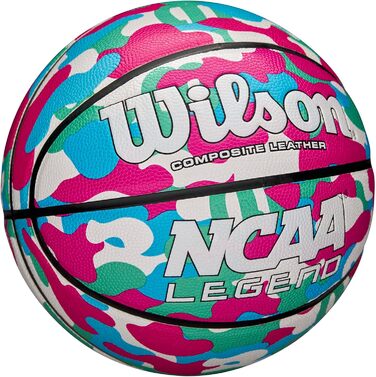 Баскетбольні м'ячі WILSON NCAA Legend 74,9 см, 72,4 см, 69,8 см Розмір 7 - 29,5 (рожевий камуфляж, розмір 6 - 28,5')