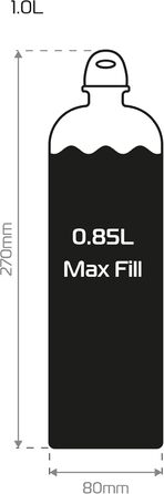 Пляшка палива Oxford 1 л, контейнер для мотоцикла, чорний