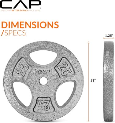 Вагові пластини CAP 11,3 кг, 2 шт., сірий, 2,5 см