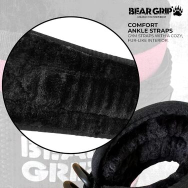 Ремені для щиколотки BEAR GRIP для кабелів (пара) міцна застібка, подвійне D-кільце з нержавіючої сталі, регульований неопрен манжети на щиколотці преміум-класу для покращення тренувань живота, сідниць та ніг для жінок та чоловічого черепа