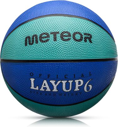 Міні-баскетбольний м'яч meteor Layup Kids Розмір 5 6 7 ідеально підходить для дитячих рук від 4-8 років Ідеальний баскетбол для тренувань М'який баскетбол з чіпкою поверхнею (розмір 6 (жінки), синій)