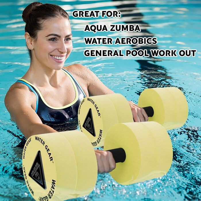 Водяні гантелі Water Gear для аквафітнесу, жовті, щадне тренування