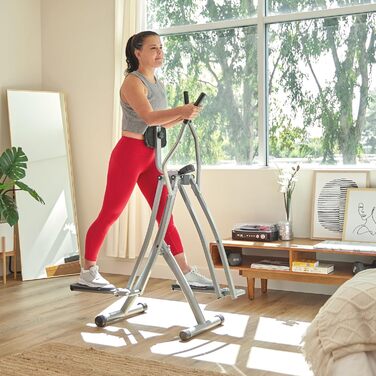 Орбітрек Sunny Health & Fitness SF-E902, повітряний кросстрейнер з LCD-монітором, складний, максимальна вага 100 кг, довжина кроку 762 мм, домашній тренажер, чорний