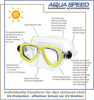 Окуляри Aqua Speed за рецептом OPTIC PRO / 18 для дайвінгу