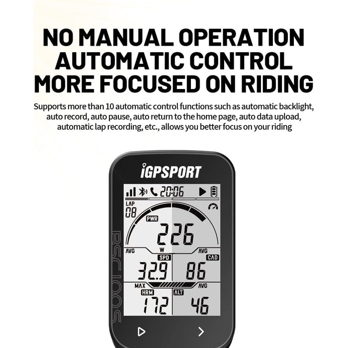 Велокомп'ютер iGPSPORT BSC100S GPS, водонепроникний, 2,6 ANT, 40 годин