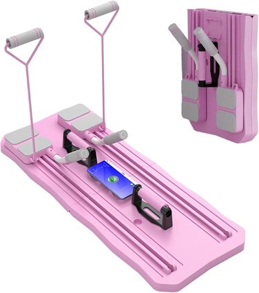 Складна дошка для пілатесу UYSELA, багатофункціональна дошка для живота, набір дошок для реформаторів пілатесу, багатофункціональний тренажер для любителів фітнесу та початківців, Pink Pink Normal