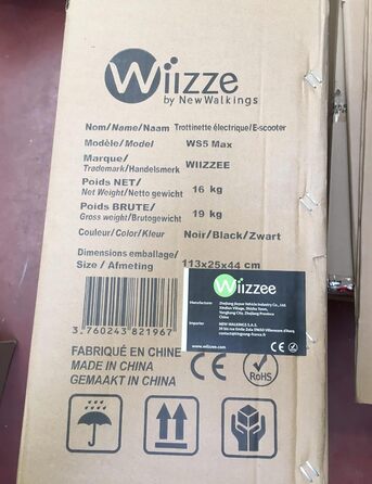 Скутер WIIZZEE WS5 MAX, 500 Вт, до 40 км, Спортивний, Чорний