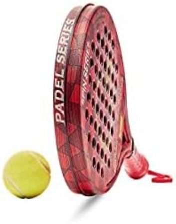 СЕРІЯ PADEL Серія SPIN ABS і полікарбонатна ракетка Padel Максимальна продуктивність завдяки інноваційним, нековзним прогумованим бічним сторонам Червона ракетка тверда, синя ракетка м'яка, ракетка екстра м'яка (червона)