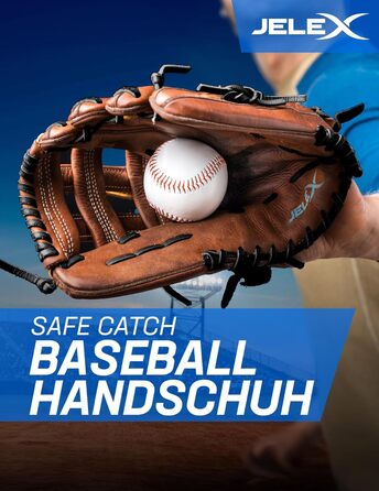 Рукавички бейсбольні JELEX Safe Catch, штучна шкіра, 12