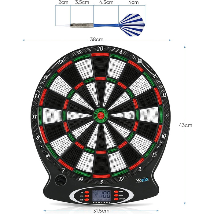 Мішень Cocoarm з рахунком, LCD та 6 дротиків для дартсу