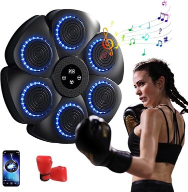 Музичний бокс для боксу CFITANK із Bluetooth, інтелектуальним підрахунком, 9 режимами швидкості, для дітей та дорослих, настінний, з рукавичками, для домашніх тренувань