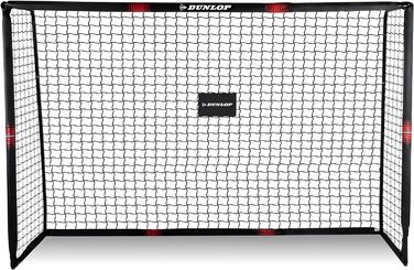 Футбольні ворота Dunlop - Футбольні ворота 240 x 160 x 85 см - Футбольні ворота - Футбольні ворота для садових дітей та дорослих - Футбольні тренувальні аксесуари для приміщень та вулиці - Метал - Чорний/Червоний