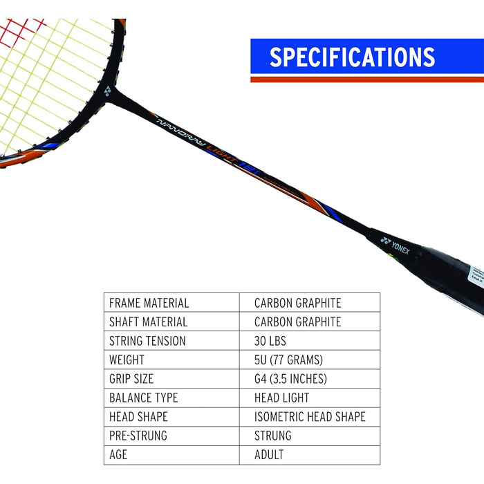 Ракетка для бадмінтону YONEX Nanoray 10F Hi-Flex чорна, нанизана