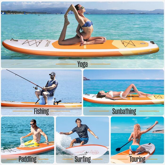Надувна SUP-дошка Surfstar для дорослих, ультраширока з камеротримачем, шовна технологія, комплект аксесуарів, для всіх рівнів