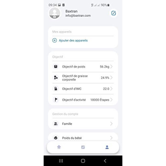 Цифрова вага для людей BAXTRAN з Bluetooth, аналізом жиру та додатком, смарт-вага, стильний дизайн, міцна електронна вага