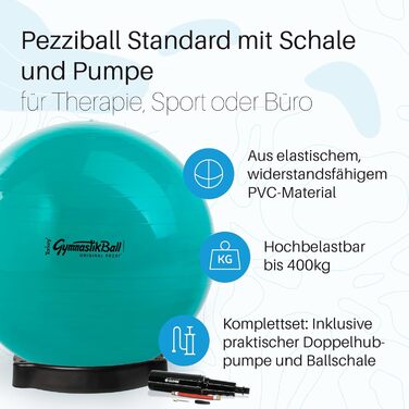 М'яч Pezzi Standard 65см Яблучно-зелений з Ball Bowl & Pump