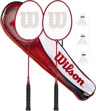 Ракетка для бадмінтону Wilson Fierce Red, 6 воланів, сумка для дорослих