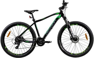 Гірський велосипед Devron Riddle RM1.7 для чоловіків - Alloy Hardtail, 27,5 дюймів, Shimano 3x8, гідравлічне дискове гальмо, універсальний MTB для Adventure Black S