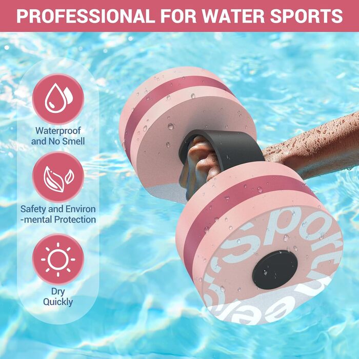 Sportneer Аква-гантелі EVA для аквафітнесу та водної гімнастики