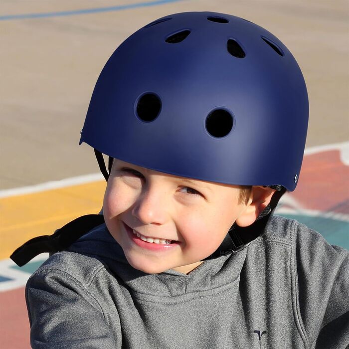 Велосипедний шолом Skater з вентиляцією, легкий, безпечний, для скейтборду, самокату, BMX, для дітей і дорослих, розмір M, темно-синій