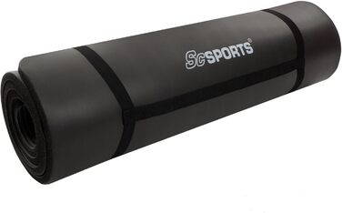 Килимок для йоги ScSPORTS - 190 х 80 см, товщина 1,5 см, нековзний, складний, з ременем для перенесення, кілька кольорів - килимок для тренажерного залу, спортивний килимок, килимок для фітнесу, фітнесу, килимок для вправ для фітнесу, пілатесу, спорту (чо