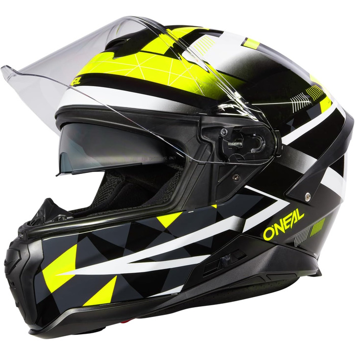 Мотошолом O'NEA Enduro Adventure Street для дорослих, ABS, вбудований сонцезахисний козирок, чорний/сірий/неоново-жовтий, XXL