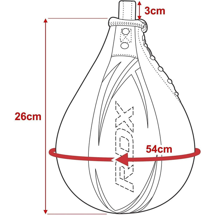 Набір шкіри для дорослих RDX Boxing Bulb, підвіс для спідболу з кронштейном, професійний боксерський боксерський мішок, тренувальне обладнання для тренування боксу з боксу зі швидкісним м'ячем білий/червоний