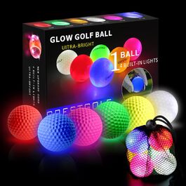 М'ячі для гольфу Crestgolf LED Glow, 300 год, 3 шари, водонепроникні, 6&3 шт.