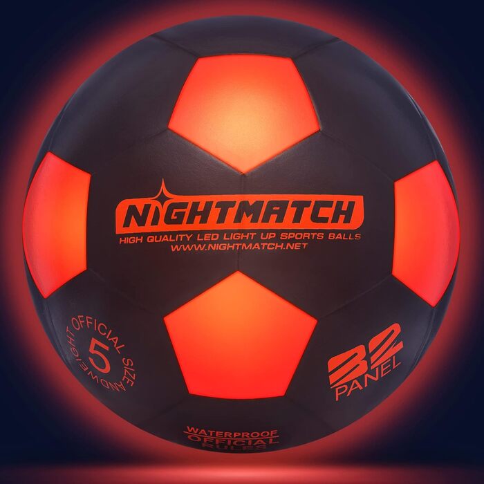 Футбольний м'яч NIGHTMATCH LED підсвітка розмір 5, водонепроникний, з насосом