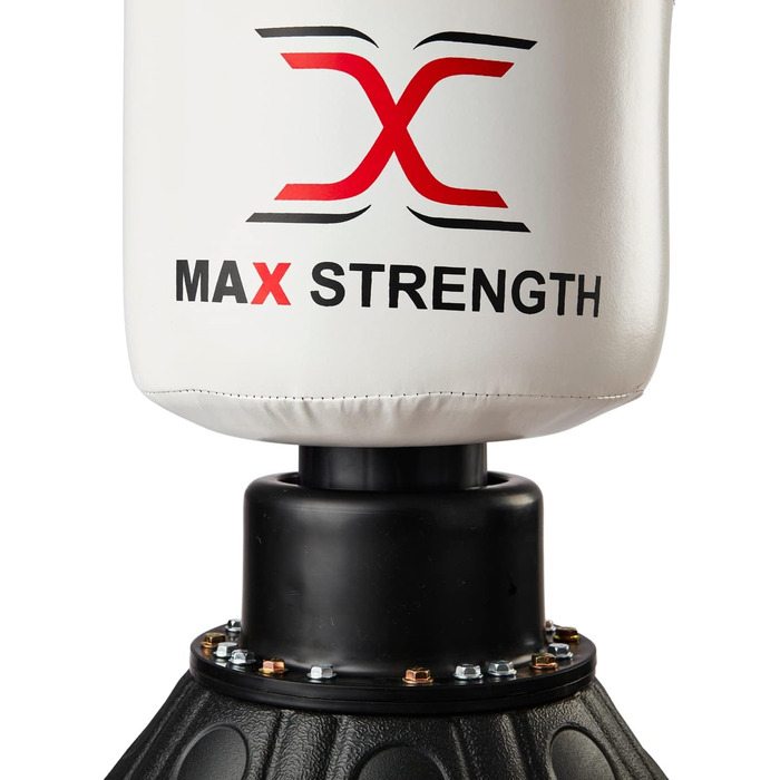 Боксерська груша для боксу або кікбоксингу MaxStrength стоячи, Єдиноборства, Тренажери для ММА, Міцна стійка для мішеней, Боксерські груші 1,7 м, 1,8 м Black/White Strike 360 182 сантиметри